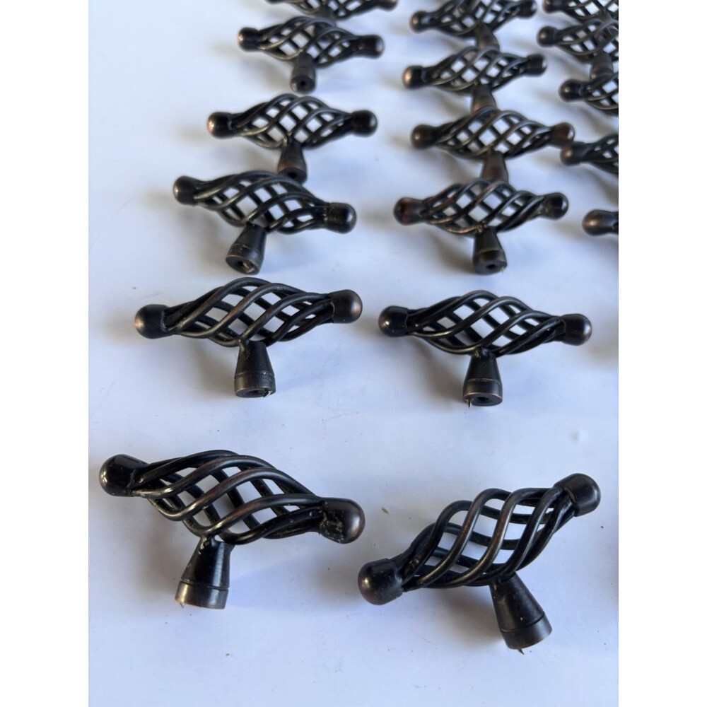 LOT OF 53 Spiral Bird Cage Metal Cabinet Door/Drawer Pulls Handles Knobs - Picture 4 of 13